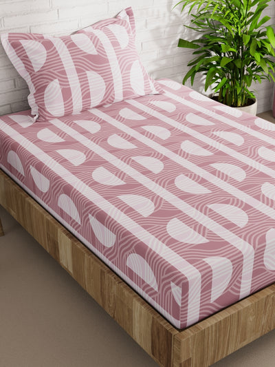 Extra Smooth Micro Single Bedsheet With 1 Pillow Cover <small> (ornamental-pink)</small>