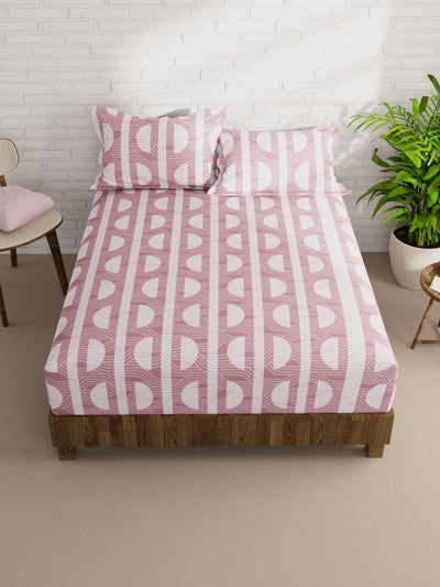 Extra Smooth Micro Double Bedsheet With 2 Pillow Covers <small> (ornamental-pink)</small>
