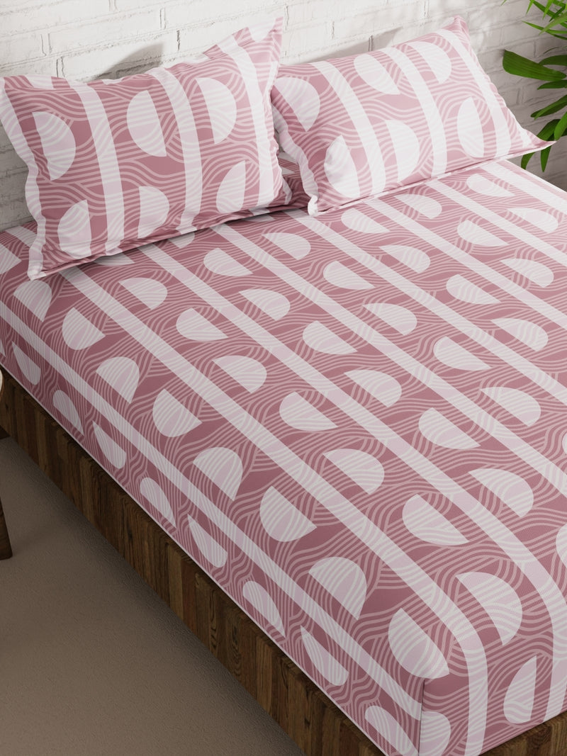 Extra Smooth Micro Double Bedsheet With 2 Pillow Covers <small> (ornamental-pink)</small>