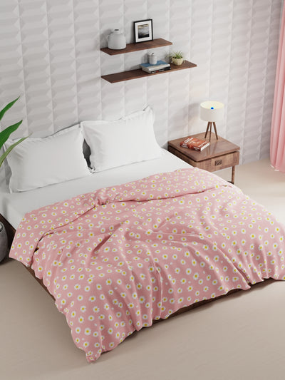 Super Soft Microfiber Double Comforter For All Weather <small> (floral-coral)</small>