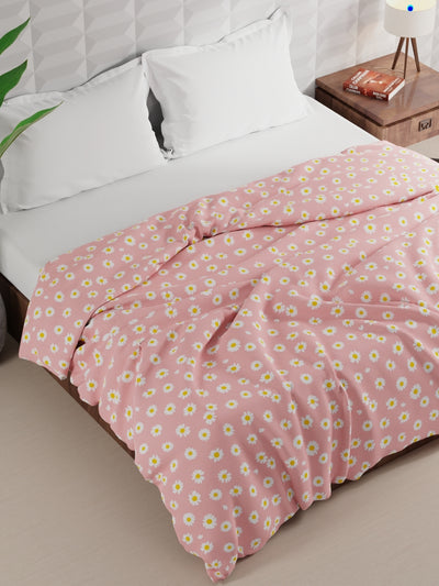 Super Soft Microfiber Double Comforter For All Weather <small> (floral-coral)</small>