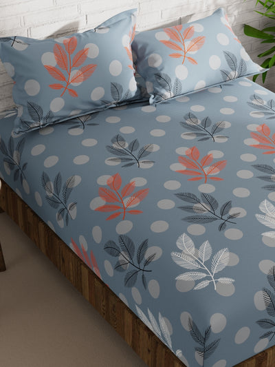 Extra Smooth Micro Double Bedsheet With 2 Pillow Covers <small> (floral-coastalblue)</small>