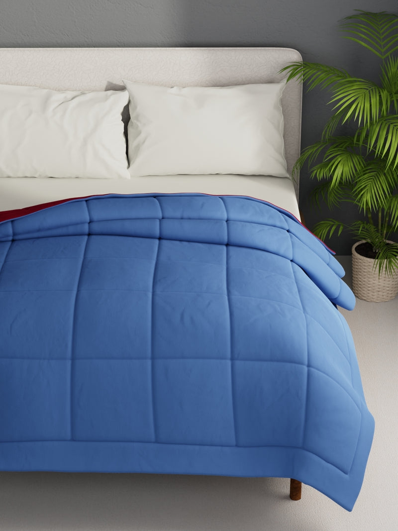 Air Cool Microfiber Reversible Heavy Comforter For Winters <small> (solid-navyblue/red)</small>