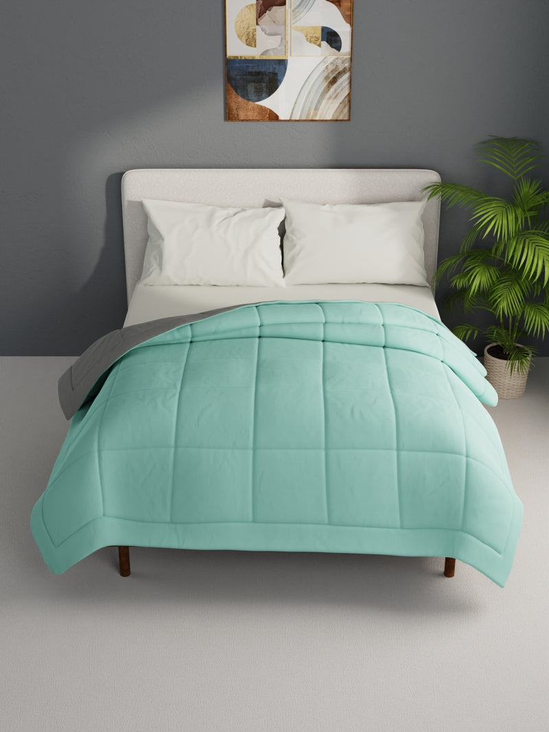 Air Cool Microfiber Reversible Heavy Comforter For Winters <small> (solid-teal/lt.grey)</small>