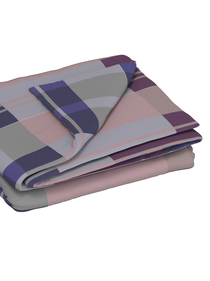 100% Premium Cotton Blanket With Pure Cotton Flannel Filling <small> (checks-purple/maroon)</small>