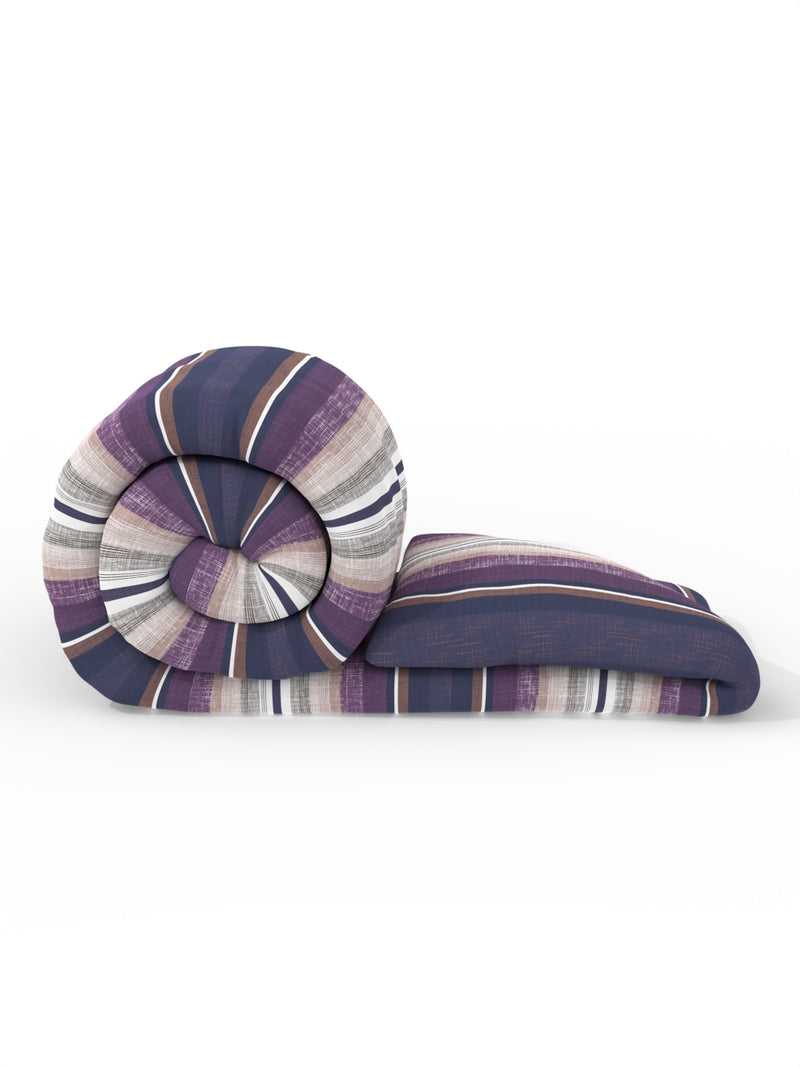 100% Premium Cotton Fabric Comforter For All Weather <small> (stripe-purple/multi)</small>