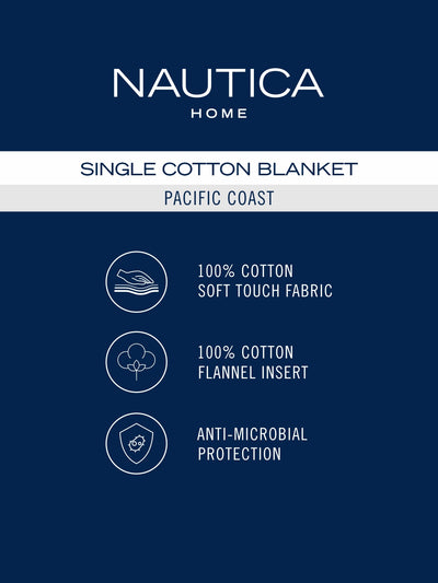 100% Premium Cotton Blanket With Pure Cotton Flannel Filling <small> (checks-dk.blue/green)</small>