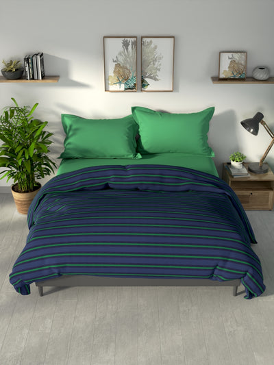 100% Premium Cotton Fabric Comforter For All Weather <small> (checks-dk.blue/green)</small>
