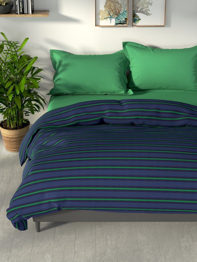 100% Premium Cotton Fabric Comforter For All Weather <small> (checks-dk.blue/green)</small>