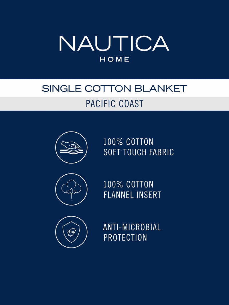 100% Premium Cotton Blanket With Pure Cotton Flannel Filling <small> (stripe-black/multi)</small>