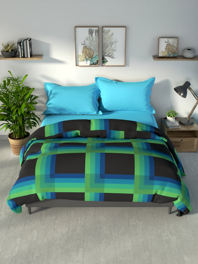 100% Premium Cotton Fabric Comforter For All Weather <small> (stripe-black/multi)</small>
