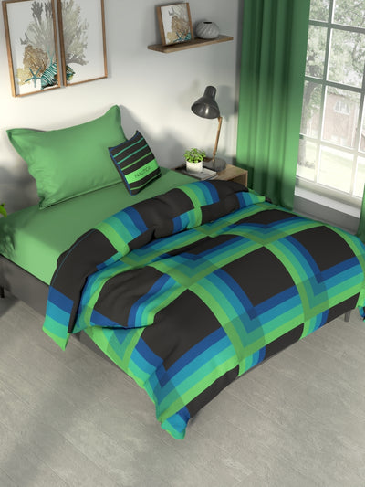 100% Premium Cotton Fabric Comforter For All Weather <small> (stripe-black/multi)</small>