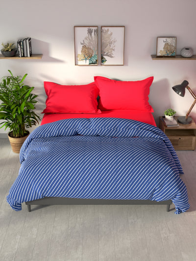 100% Premium Cotton Fabric Comforter For All Weather <small> (checks-blue/multi)</small>