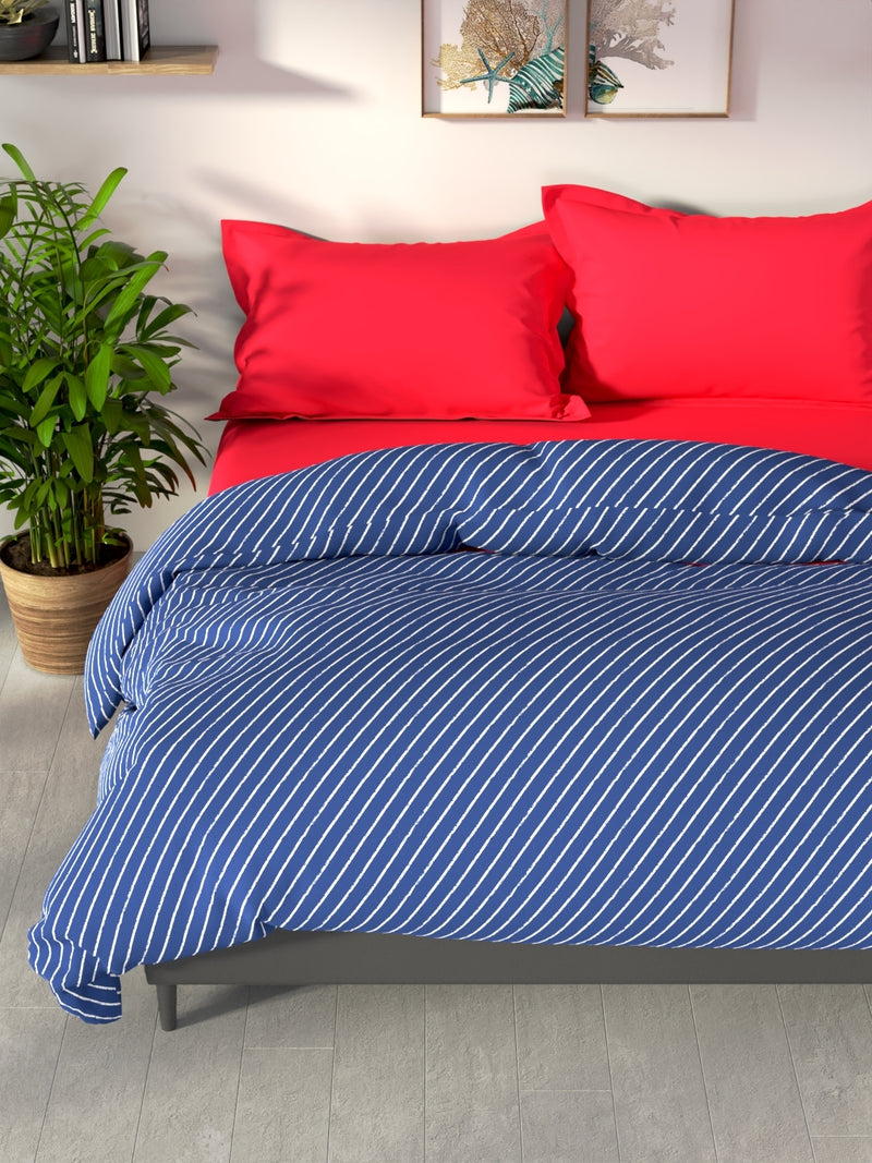 100% Premium Cotton Fabric Comforter For All Weather <small> (checks-blue/multi)</small>