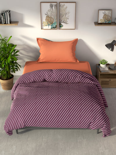 100% Premium Cotton Fabric Comforter For All Weather <small> (checks-purple/multi)</small>