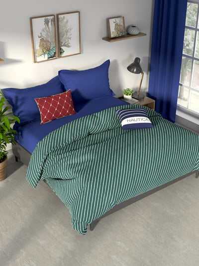 100% Premium Cotton Fabric Comforter For All Weather <small> (checks-dk.purple/multi)</small>