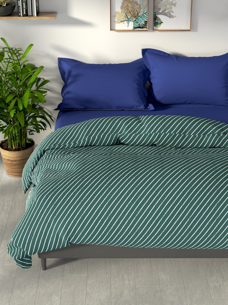 100% Premium Cotton Fabric Comforter For All Weather <small> (checks-dk.purple/multi)</small>