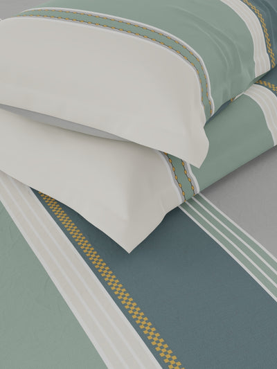 Extra Smooth Micro Double Bedsheet With 2 Pillow Covers <small> (stripe-teal/multi)</small>