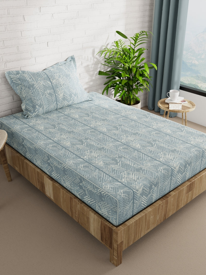Extra Smooth Micro Single Bedsheet With 1 Pillow Cover <small> (abstract-blue)</small>