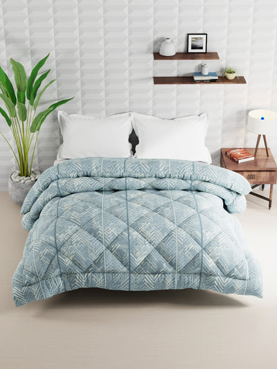 Super Soft Microfiber Double Comforter For All Weather <small> (abstract-blue)</small>