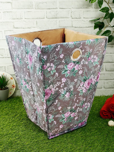 Waterproof Folding Laundry Basket <small> (floral-slate/multi)</small>
