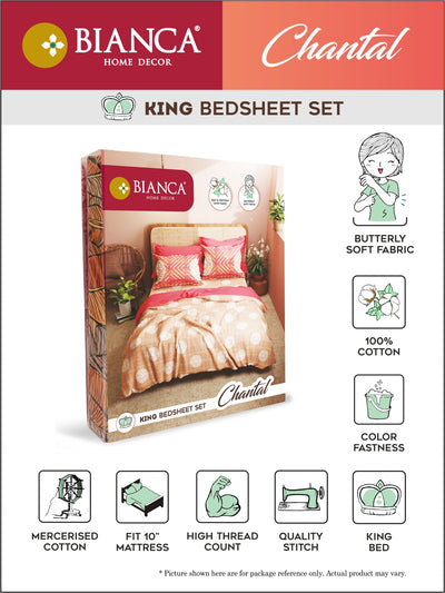 Super Soft 100% Cotton King Bedsheet With 2 Pillow Covers <small> (floral-grey)</small>