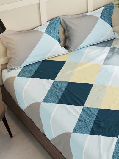 Extra Smooth Micro Double Bedsheet With 2 Pillow Covers <small> (geometric-multi)</small>