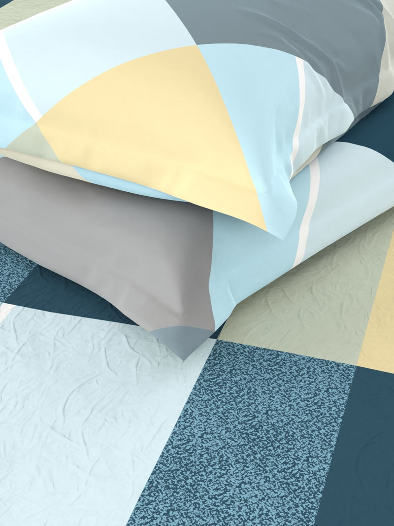 Extra Smooth Micro Double Bedsheet With 2 Pillow Covers <small> (geometric-multi)</small>