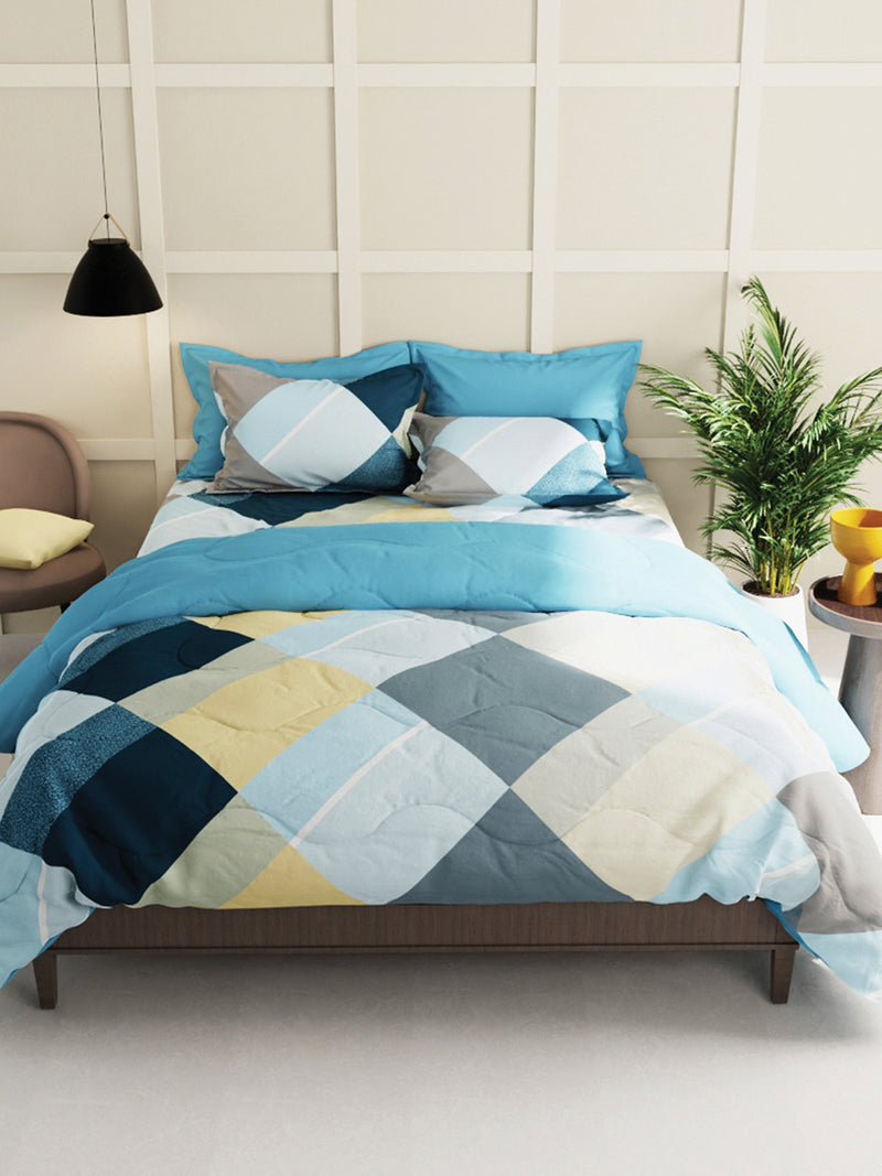 Extra Smooth Micro Double Bedsheet With 2 Pillow Covers <small> (geometric-multi)</small>