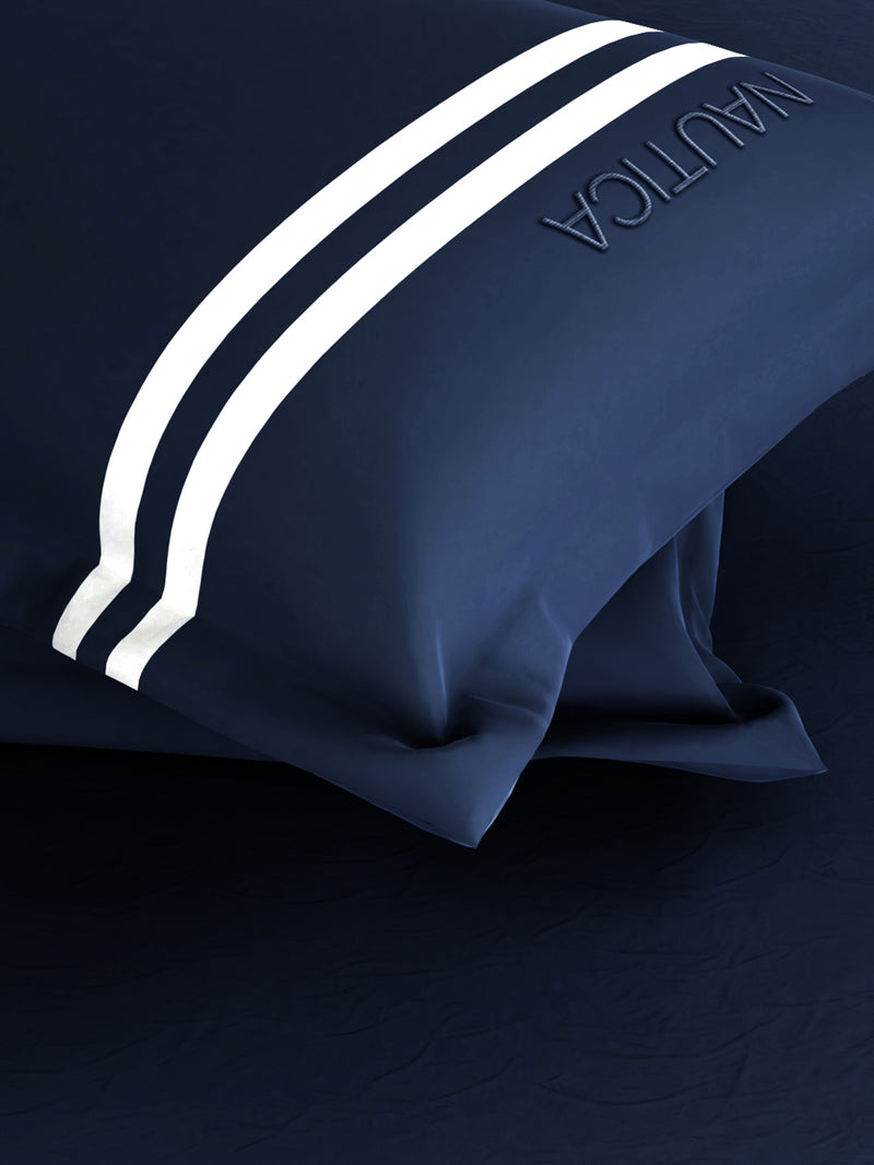 Luxurious 100% Egyptian Satin Fitted Cotton King Bedsheet With 2 Pillow Covers <small> (solid-dk.blue)</small>