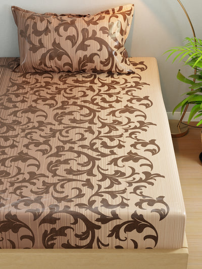 Extra Smooth Micro Single Bedsheet With 1 Pillow Cover <small> (floral-lt.grey)</small>