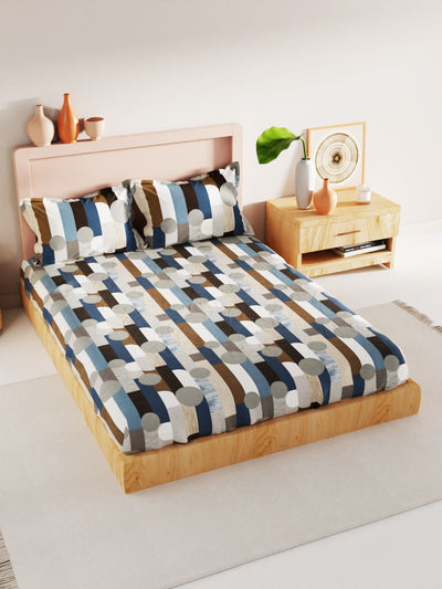 Bamboo Micro King Bedsheet With 2 Pillow Covers <small> (geometrical-multi)</small>
