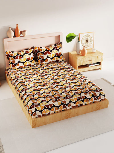Bamboo Micro King Bedsheet With 2 Pillow Covers <small> (floral-brown/multi)</small>