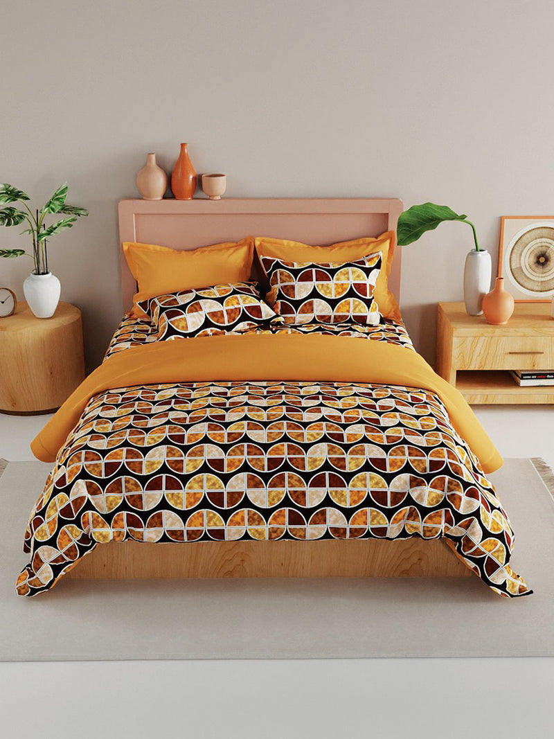 Bamboo Micro King Bedsheet With 2 Pillow Covers <small> (floral-brown/multi)</small>