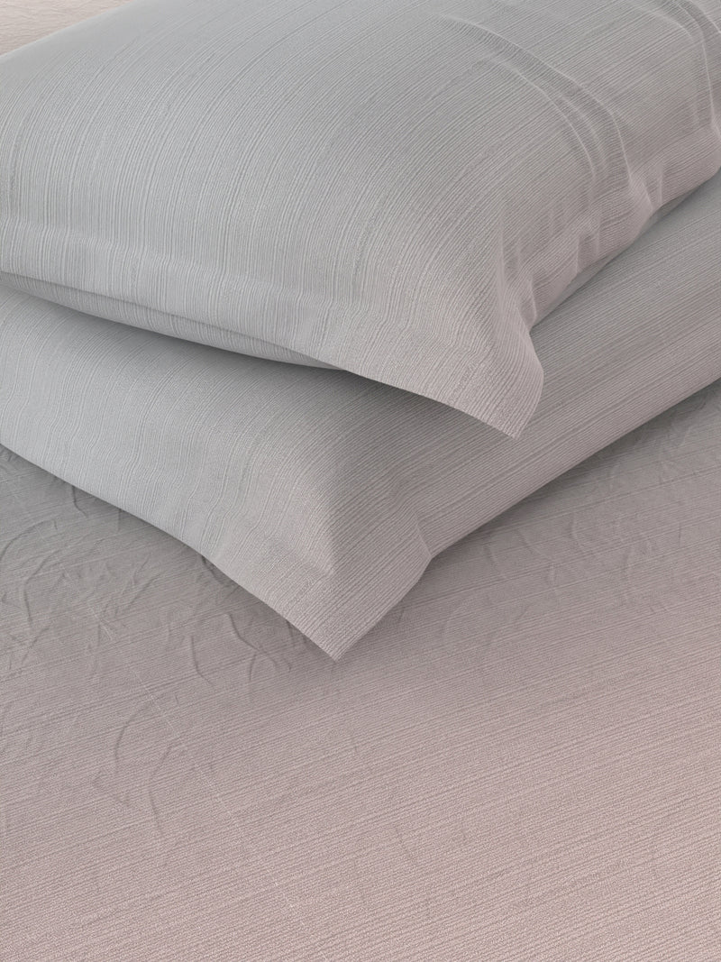 Super Soft 100% Cotton King Bedsheet With 2 Pillow Covers <small> (solid-khaki/grey)</small>