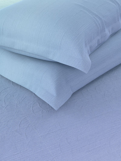 Super Soft 100% Cotton King Bedsheet With 2 Pillow Covers <small> (solid-mint/sky blue)</small>