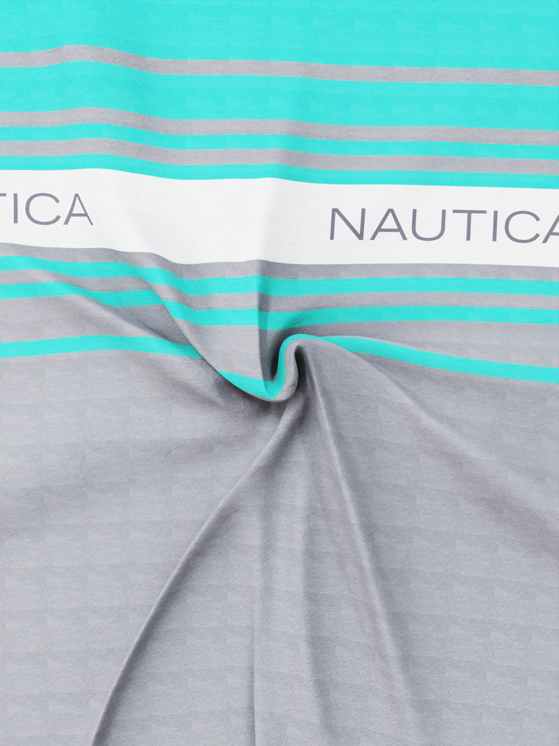 Super Soft 100% Cotton King Bedsheet With 2 Pillow Covers <small> (stripe-grey/seafoam)</small>