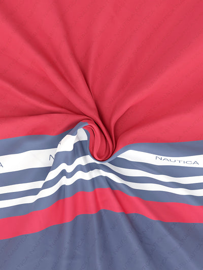 Super Soft 100% Cotton King Bedsheet With 2 Pillow Covers <small> (stripe-rose/indigo)</small>