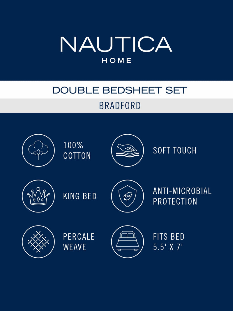 Super Soft 100% Cotton King Bedsheet With 2 Pillow Covers <small> (stripe-wine/iron)</small>