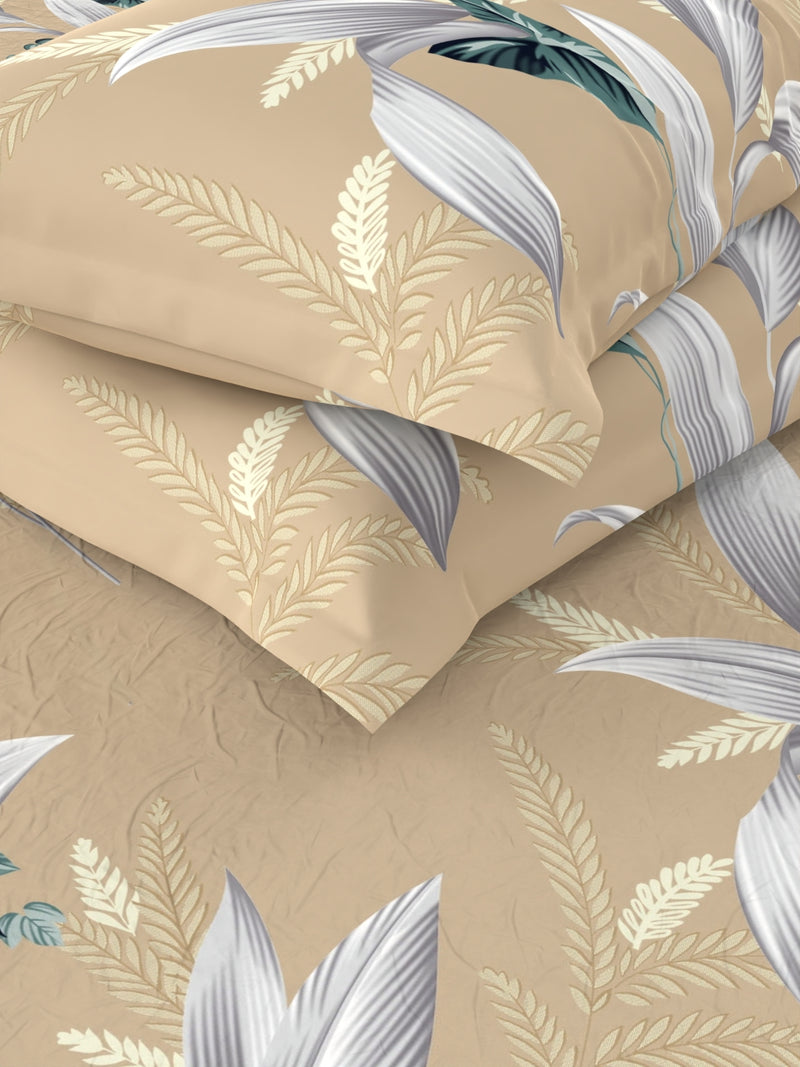 Extra Smooth Micro Double Bedsheet With 2 Pillow Covers <small> (floral-wheat)</small>