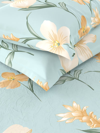 Extra Smooth Micro Double Bedsheet With 2 Pillow Covers <small> (floral-sage)</small>