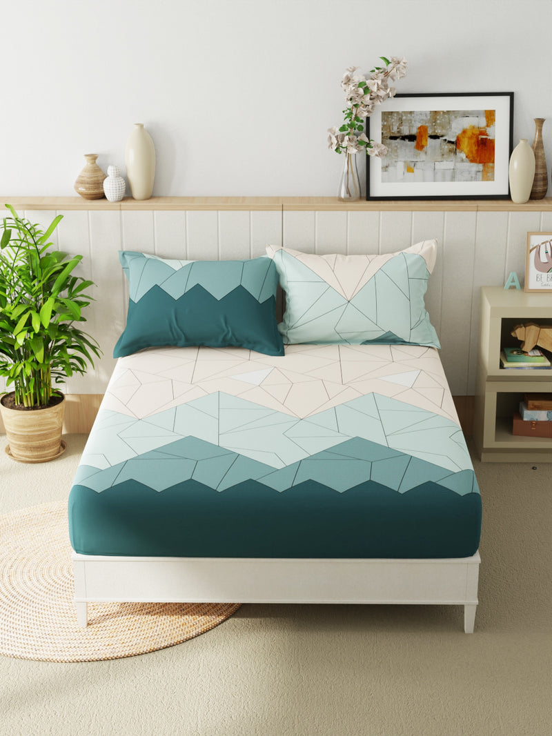 Extra Smooth Micro Double Bedsheet With 2 Pillow Covers <small> (floral-blue/grey)</small>