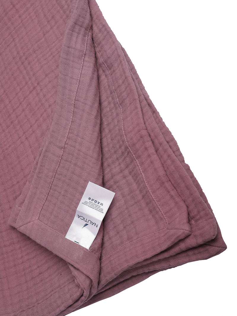 100% Cotton Bedsheet With 2 Pillow Covers With 4 Layers Seersucker <small> (solid-plum)</small>