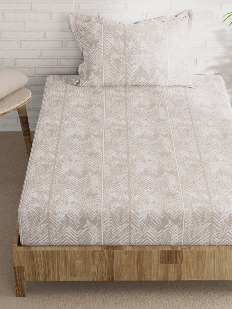 Extra Smooth Micro Single Bedsheet With 1 Pillow Cover <small> (abstract-dustypink)</small>