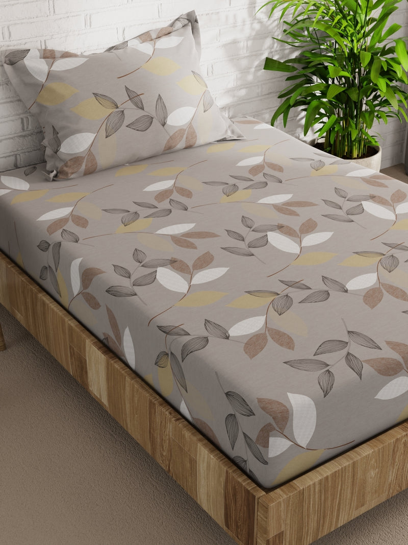 Extra Smooth Micro Single Bedsheet With 1 Pillow Cover <small> (floral-stone)</small>