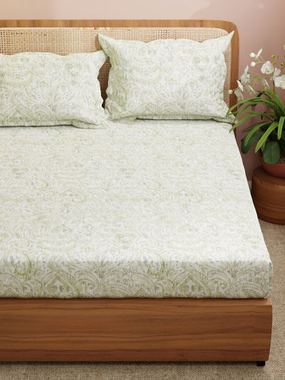 Super Soft 100% Cotton King Bedsheet With 2 Pillow Covers <small> (ornamental-olive)</small>