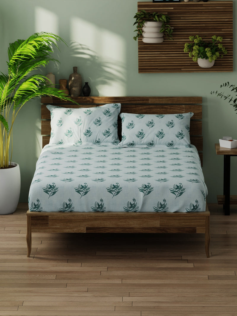 Super Soft 100% Cotton Xl King Size Bedsheet With 2 Pillow Covers <small> (checks-choco/rust)</small>