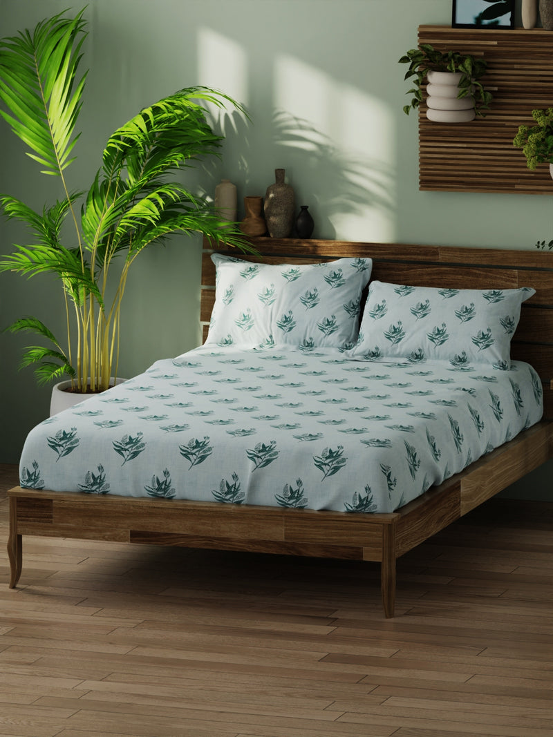 Super Soft 100% Cotton Xl King Size Bedsheet With 2 Pillow Covers <small> (checks-choco/rust)</small>