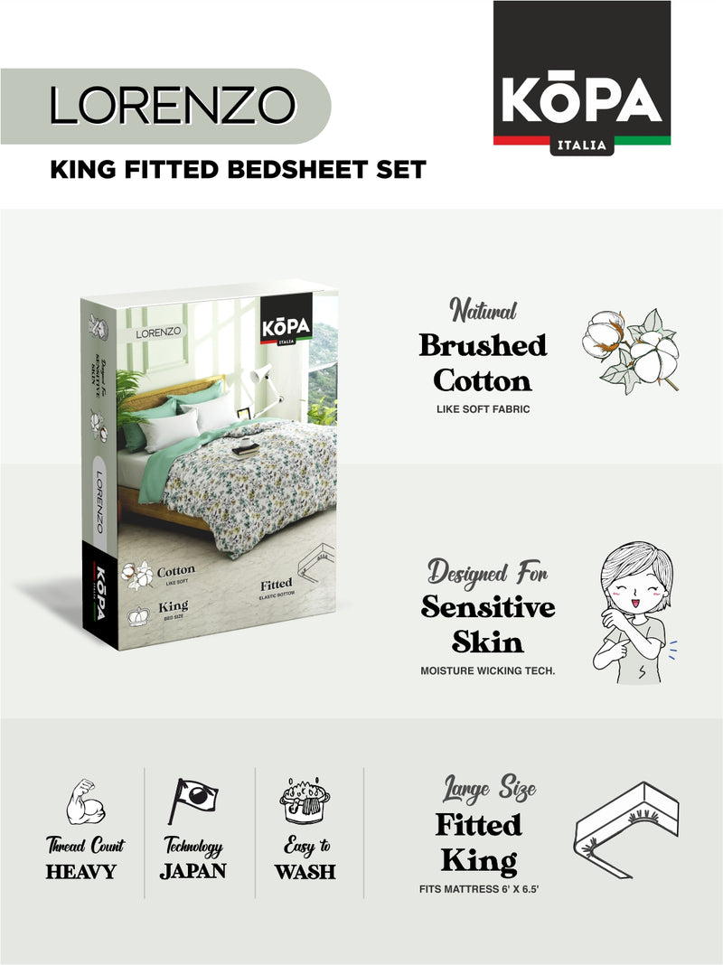 Extra Smooth Micro Double Bedsheet With 2 Pillow Covers <small> (floral-lt.grey)</small>