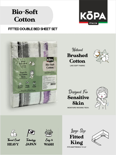 Extra Smooth Micro Fitted Double Bedsheet With 2 Pillow Covers <small> (floral-sandune)</small>